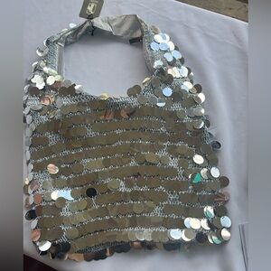 Anvil Silver Sequin Bag